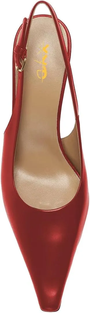 XYD Women's Dressy Scallop-Shaped Low Heels Slingback Ankle Strap Pumps Square Closed Toe Formal Party Wedding Event Sandals Shoes
