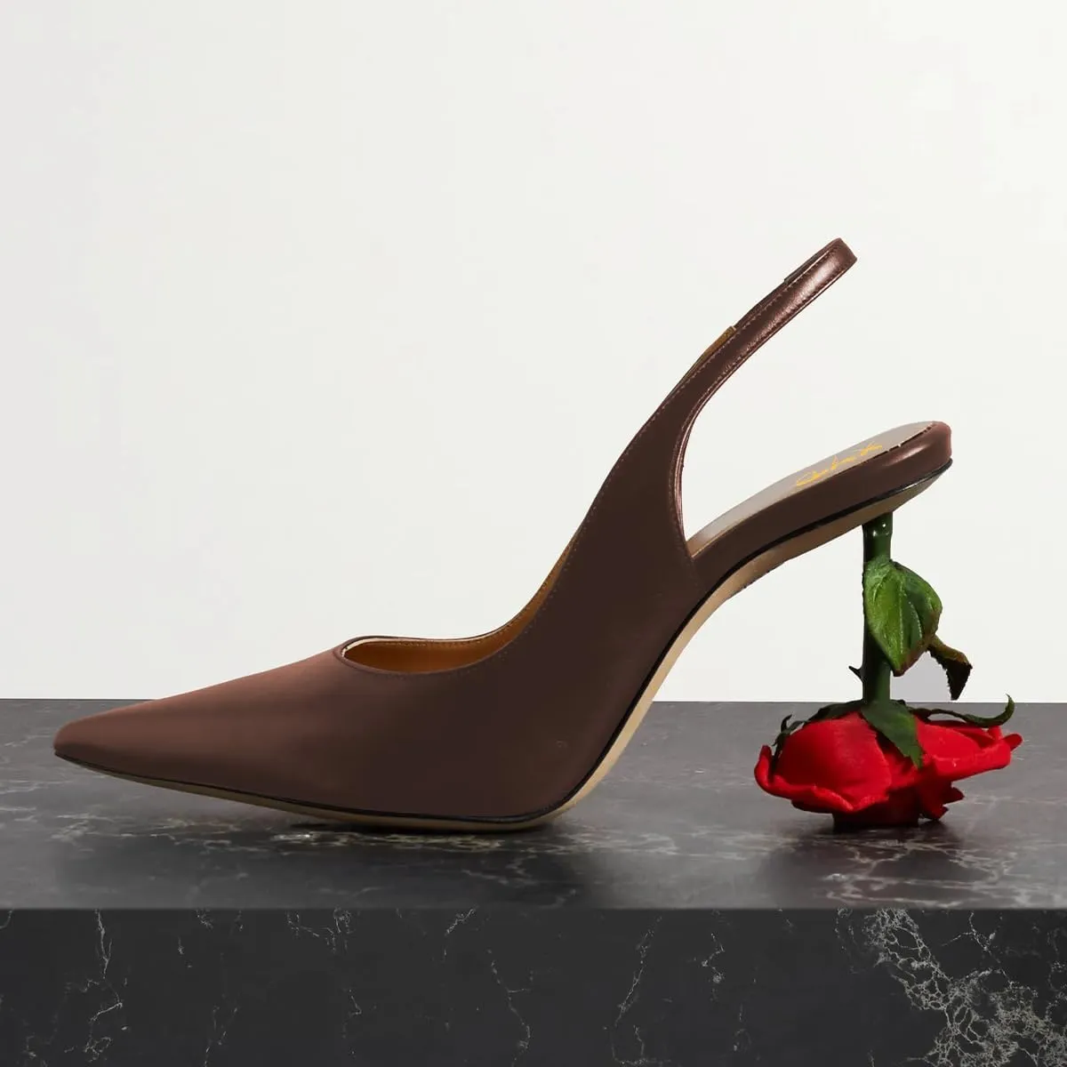 XYD Women's Romantic Rose Heel (80mm) Closed Pointed Toe Slingbacks Pumps Sexy Lady Formal Event Evening Fashion Shoes
