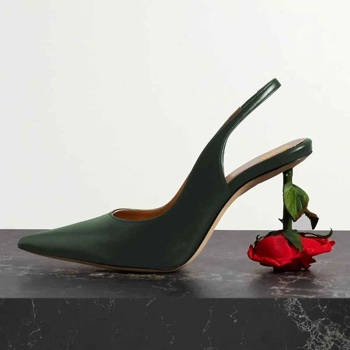 XYD Women's Romantic Rose Heel (80mm) Closed Pointed Toe Slingbacks Pumps Sexy Lady Formal Event Evening Fashion Shoes