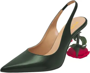 XYD Women's Romantic Rose Heel (80mm) Closed Pointed Toe Slingbacks Pumps Sexy Lady Formal Event Evening Fashion Shoes
