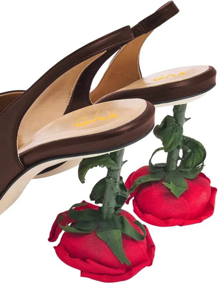 XYD Women's Romantic Rose Heel (80mm) Closed Pointed Toe Slingbacks Pumps Sexy Lady Formal Event Evening Fashion Shoes