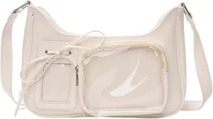 Y2k Fashion Shoulder Bag Kawaii Lolita Ita Bag Badge Display Bag with Two Transparent Display Windows