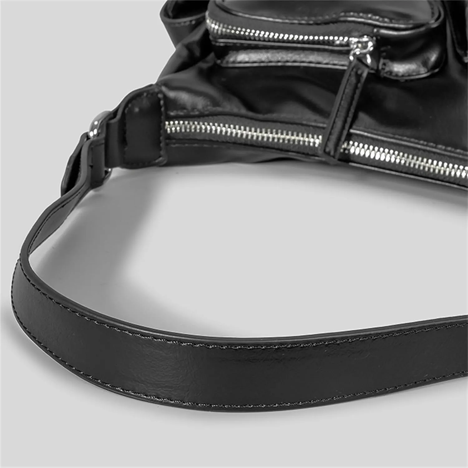Y2k Shoulder Bag for Women, PU Leather Vintage Underarm Bag with Mirror, Multi-Pockets Goth Purse