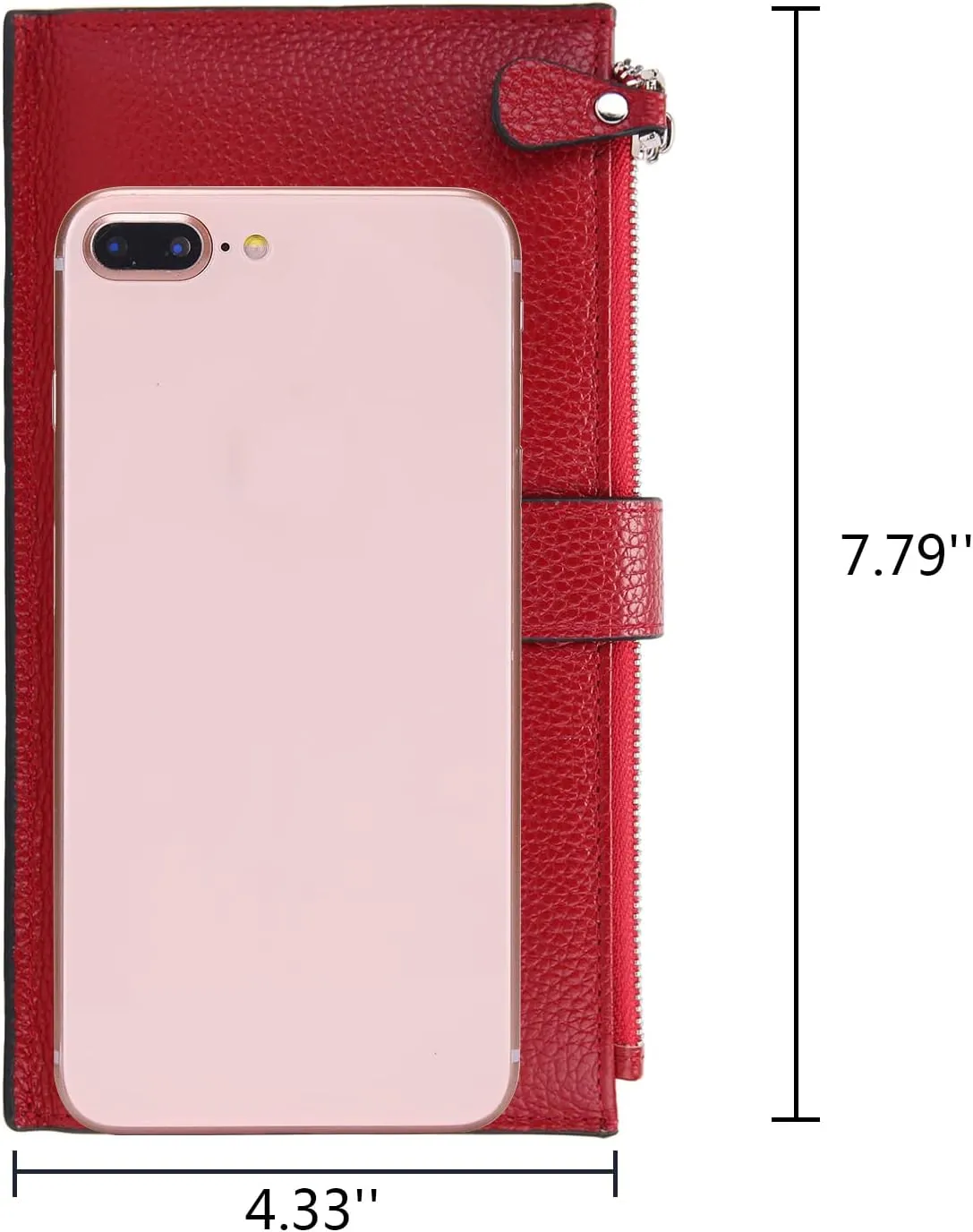 YALUXE Leather Wallets for Women Double Zipper Pockets Phone Holder 22 Card Slots Organizer Billfold with ID Window