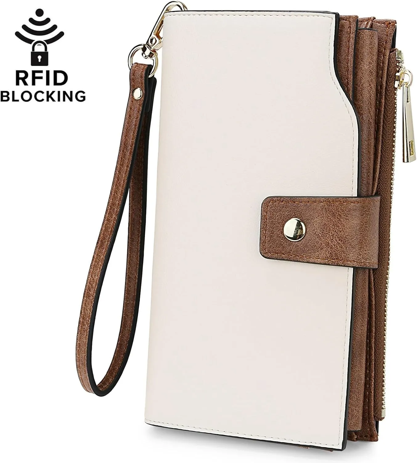 YALUXE Women's Genuine Leather Wallet RFID Blocking Multi Card Holder with Cell Phone Pocket Mothers Day Gifts