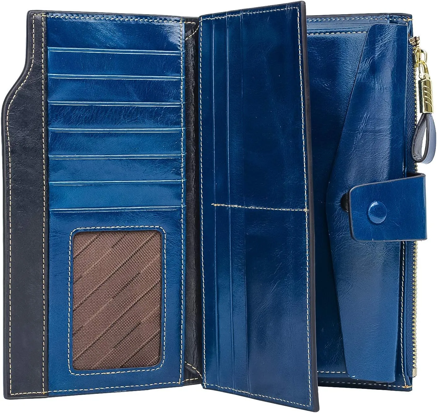 YALUXE Women's Genuine Leather Wallet RFID Blocking Multi Card Holder with Cell Phone Pocket Mothers Day Gifts