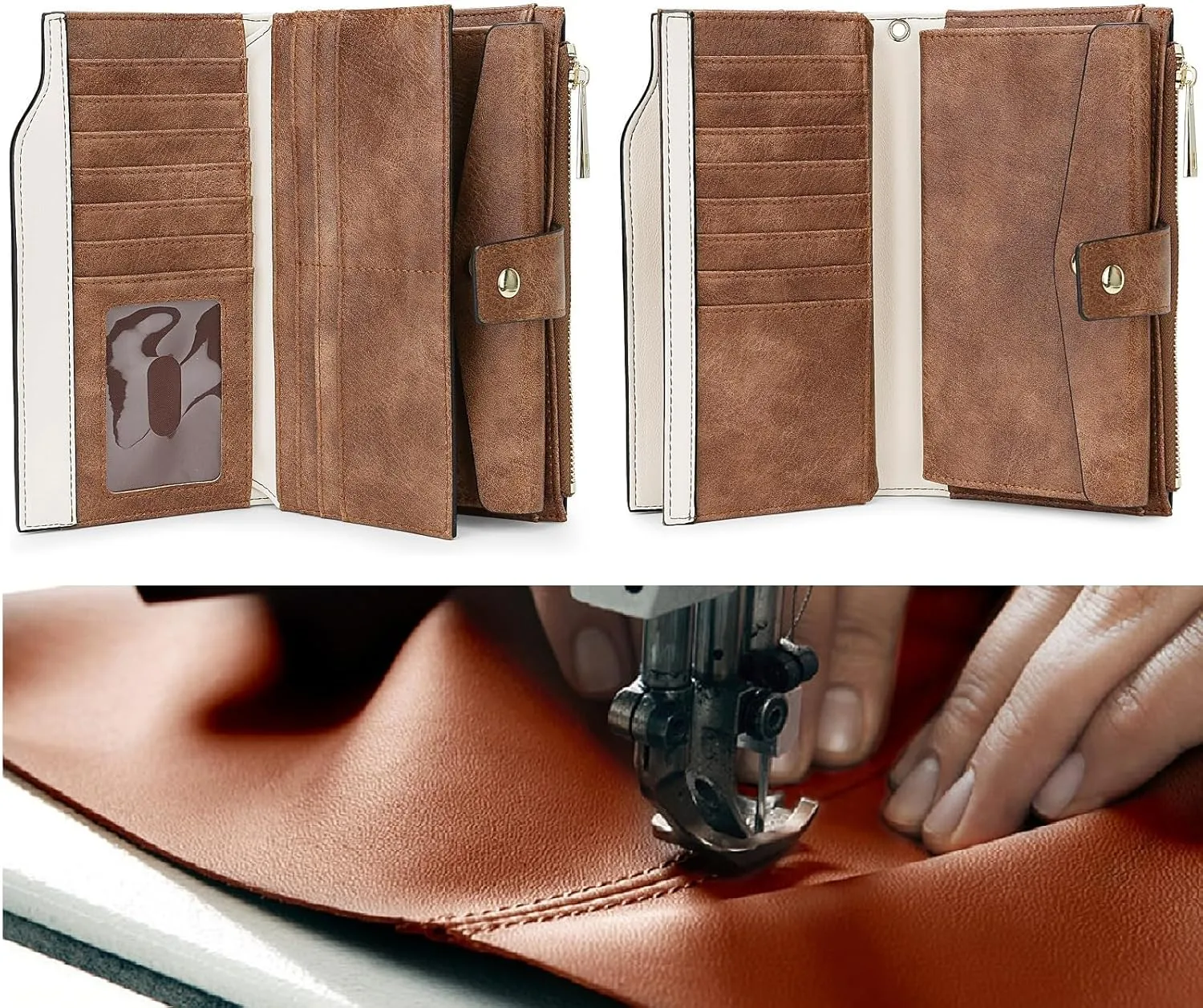 YALUXE Women's Genuine Leather Wallet RFID Blocking Multi Card Holder with Cell Phone Pocket Mothers Day Gifts
