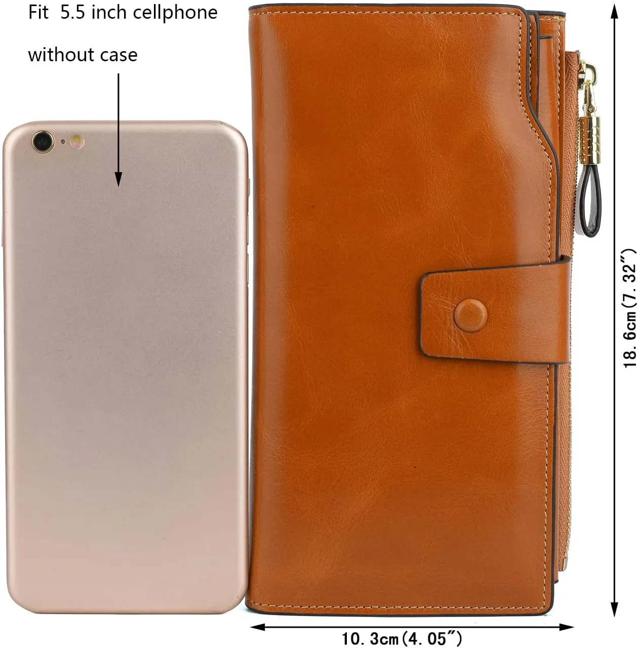 YALUXE Women's Genuine Leather Wallet RFID Blocking Multi Card Holder with Cell Phone Pocket Mothers Day Gifts