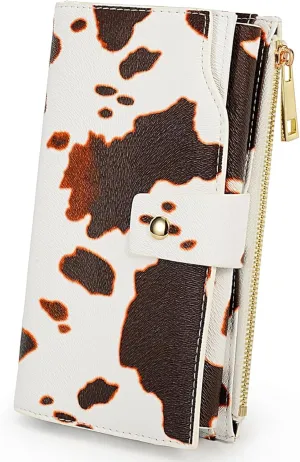 YALUXE Women's Genuine Leather Wallet RFID Blocking Multi Card Holder with Cell Phone Pocket Mothers Day Gifts