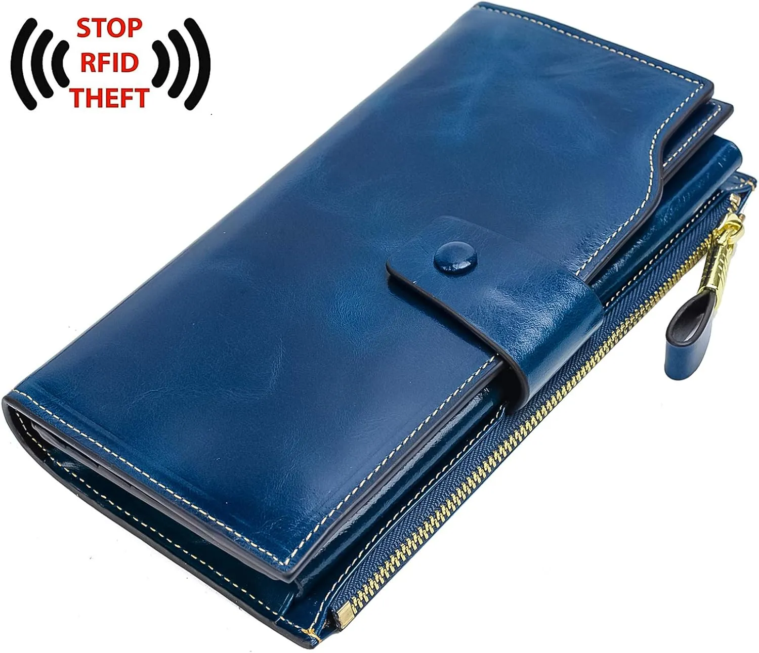 YALUXE Women's Genuine Leather Wallet RFID Blocking Multi Card Holder with Cell Phone Pocket Mothers Day Gifts