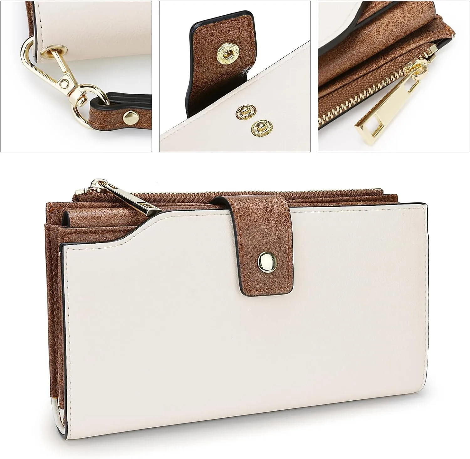YALUXE Women's Genuine Leather Wallet RFID Blocking Multi Card Holder with Cell Phone Pocket Mothers Day Gifts