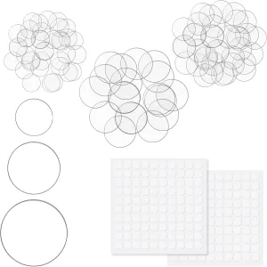 Yerliker 120 Pcs Acrylic Miniature Bases 25mm 35mm 45mm Round Model Bases 2mm Thick Circular War Figure Holders with Mini Clear Round Tapes for Gaming Miniatures Collectible War Table Game(Clear)