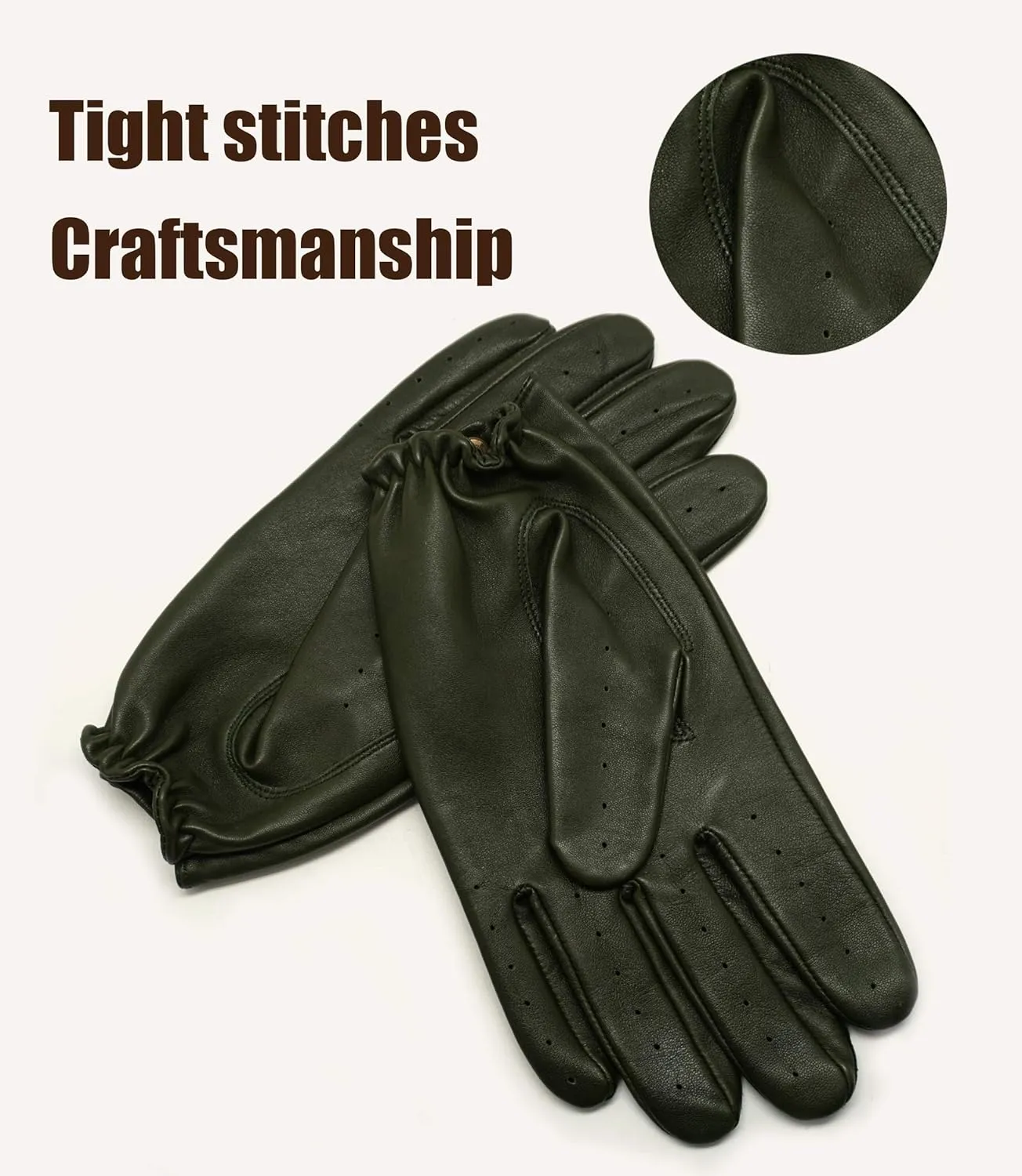 YISEVEN Men's Leather Driving Gloves