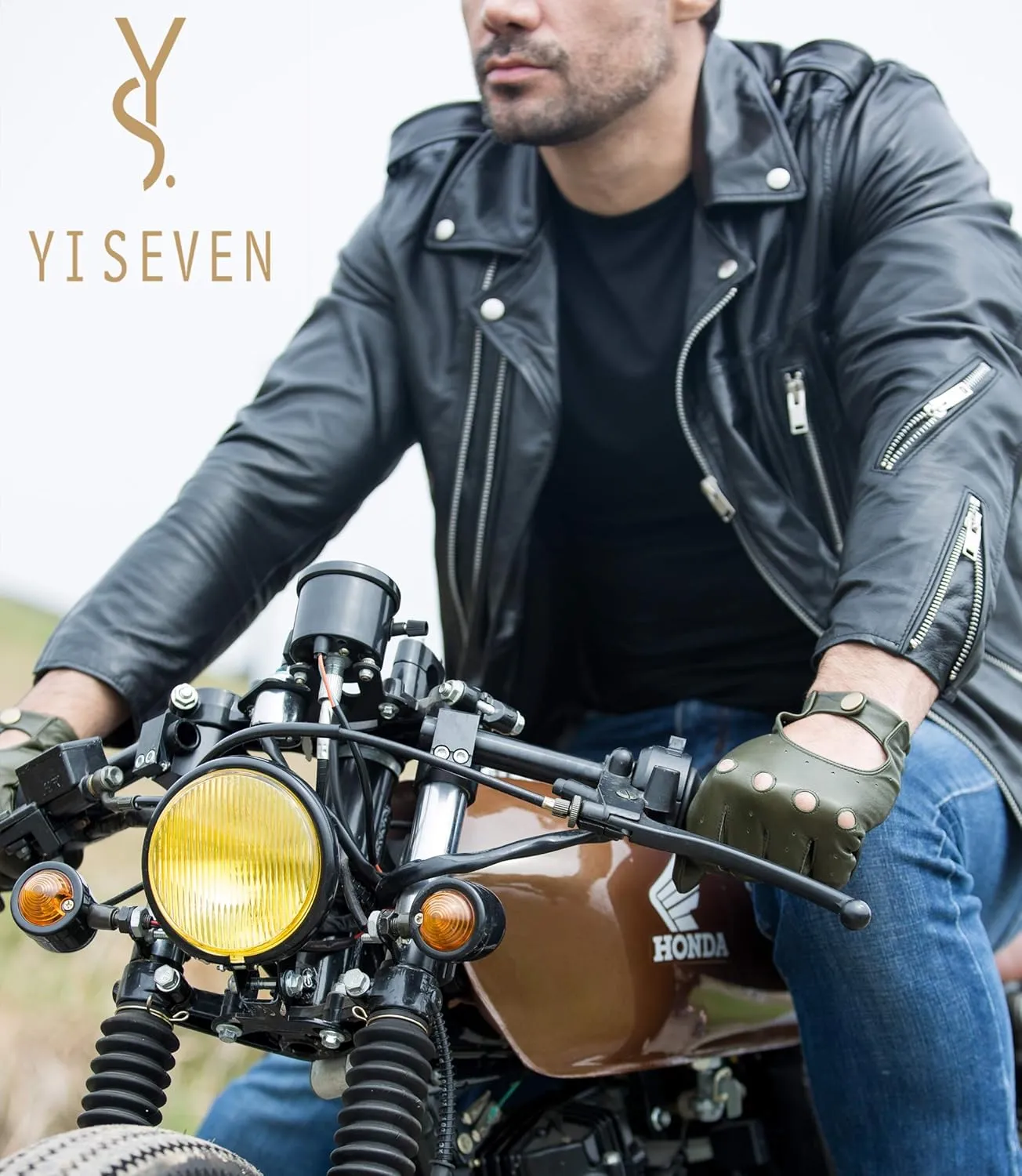 YISEVEN Men's Leather Driving Gloves
