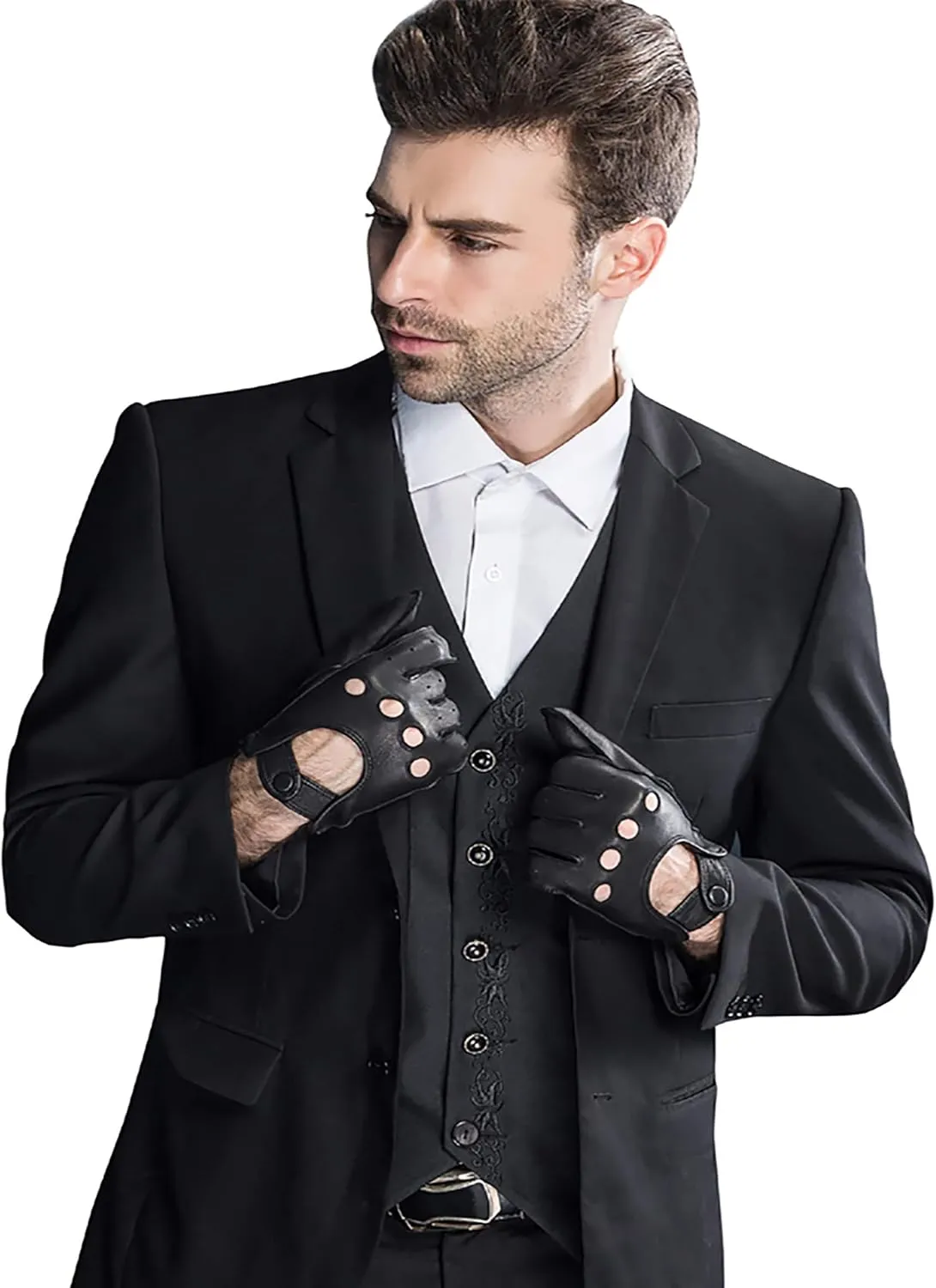 YISEVEN Men's Leather Driving Gloves