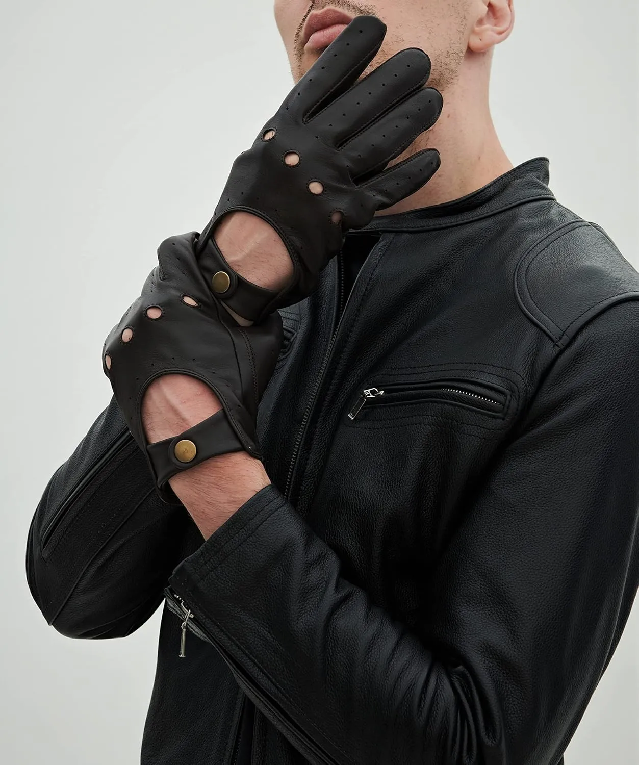 YISEVEN Men's Leather Driving Gloves