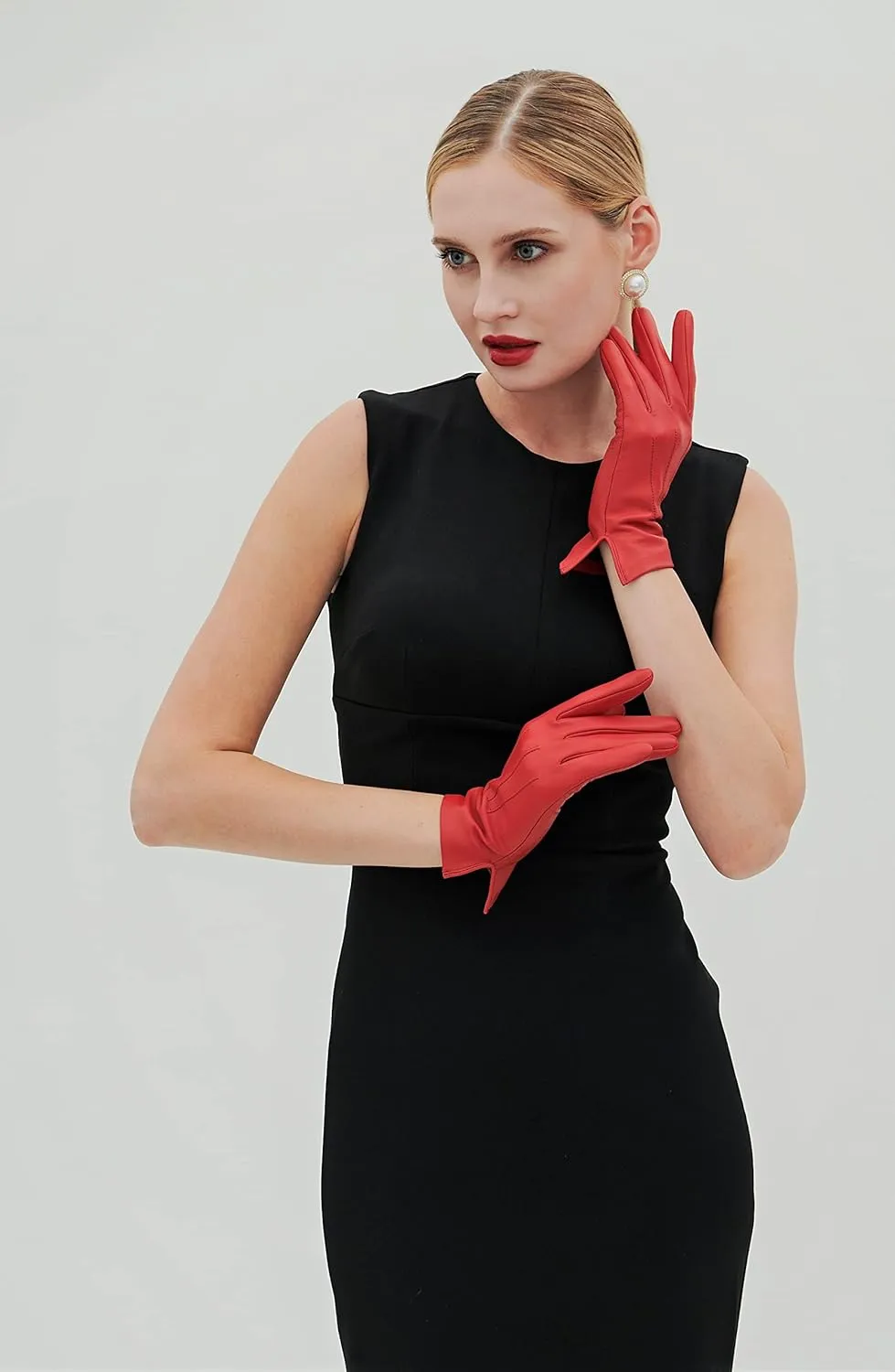 YISEVEN Women Unlined Leather Gloves Italian Lambskin