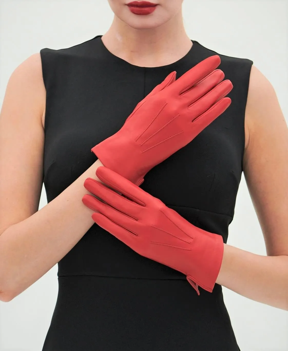 YISEVEN Women Unlined Leather Gloves Italian Lambskin