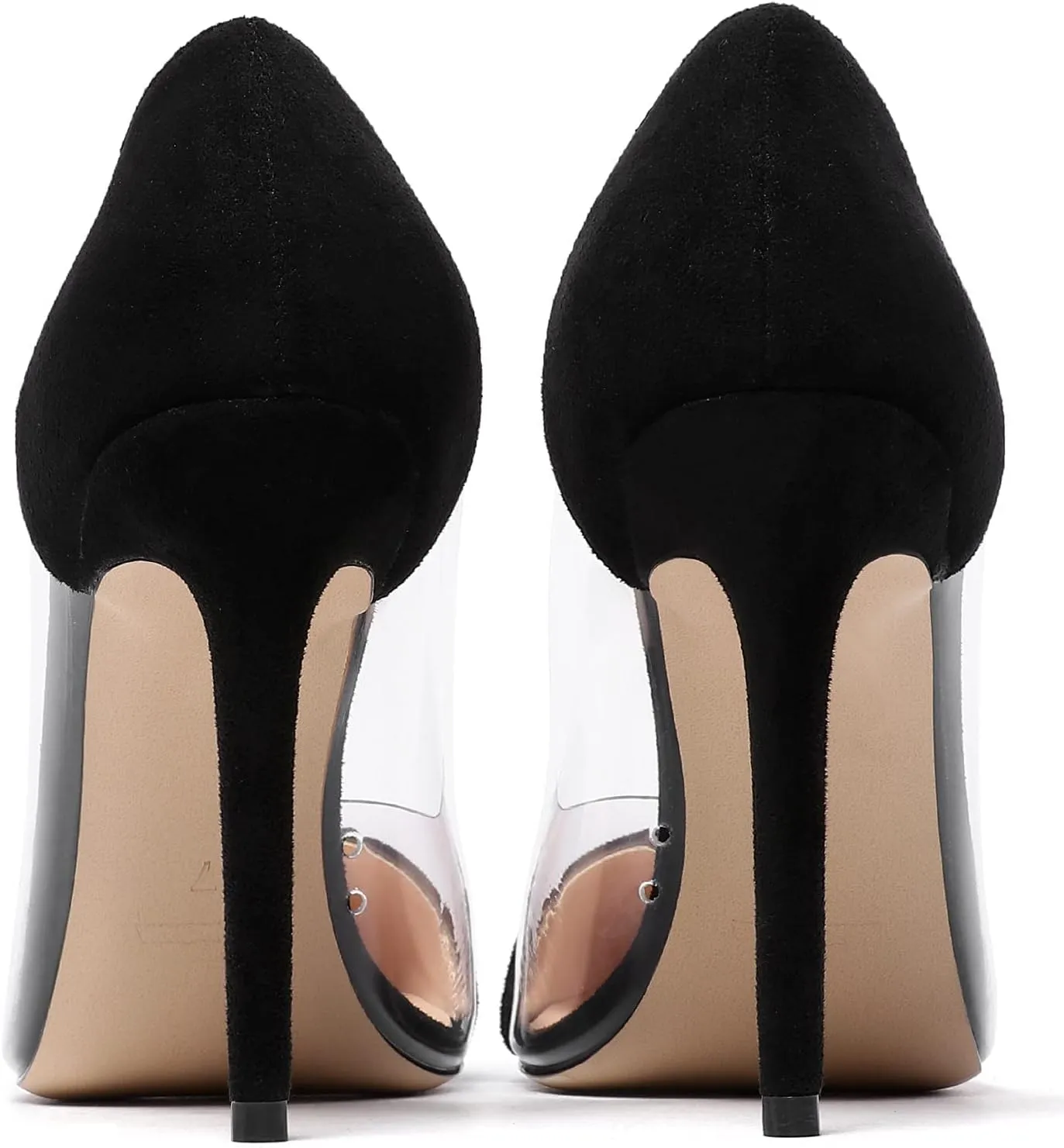 YODEKS Women's Clear Heels Shoes Transparent High Heel Pumps Pointed Toe Slip On for Wedding Party Evening Night Event Work Office