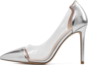 YODEKS Women's Clear Heels Shoes Transparent High Heel Pumps Pointed Toe Slip On for Wedding Party Evening Night Event Work Office