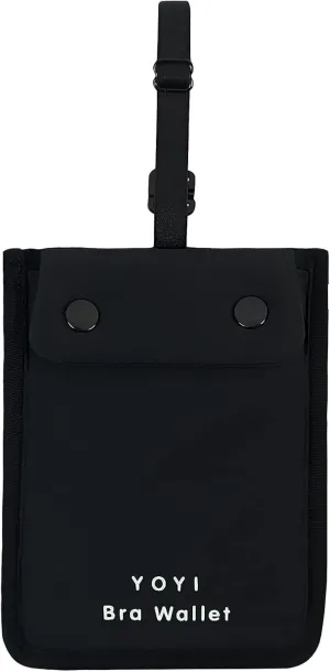 YOYI YOYI RFID Undercover Bra Wallet,Travel Pouch,Secret Pocket - Credit Cards & Money & Valuables with Adjustable,Elastic Strap Suitable for All Bra Sizes Large Black