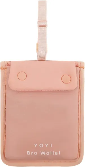 YOYI YOYI RFID Undercover Bra Wallet,Travel Pouch,Secret Pocket - Credit Cards & Money & Valuables with Adjustable,Elastic Strap Suitable for All Bra Sizes Pink -Large