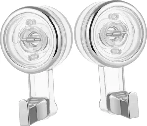 Zerodeko 2pcs Suction Cup Wall Hooks Multipurpose Utility Hangers for Towel Handbag Shower Kitchen Bedroom No Wall Damage Easy to Remove and Reapply Strong Attachment Transparent Design