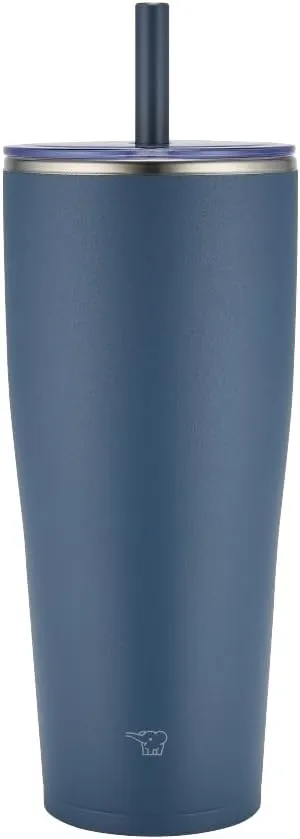 Zojirushi SX-HA89H-AM Stainless Tumbler with Straw 30 ounces Navy Blue