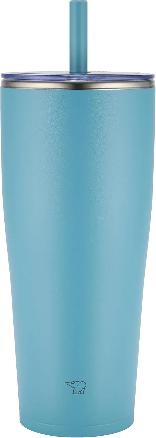Zojirushi SX-HA89H-GM Stainless Tumbler with Straw 30 ounces Aqua Green