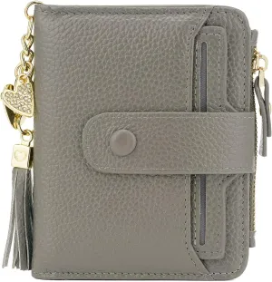 ZOOEASS Women's RFID Mini Soft Leather Bifold Wallet With ID Window Card Sleeve Coin Purse