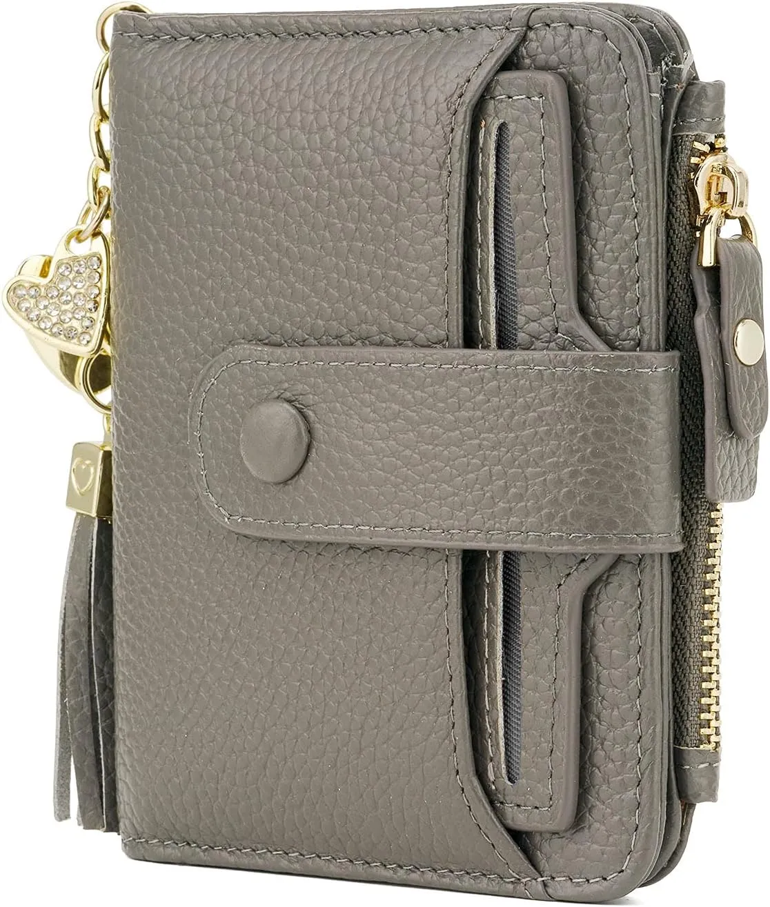 ZOOEASS Women's RFID Mini Soft Leather Bifold Wallet With ID Window Card Sleeve Coin Purse